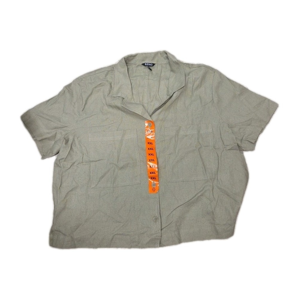 Buffalo Womens Button Up Top Green XXL‎